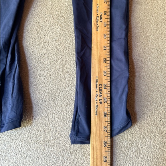 Lululemon Leggings Womens 4 Pace Pusher Cropped Blue Striped Zip Yoga Athletic - Picture 6 of 10